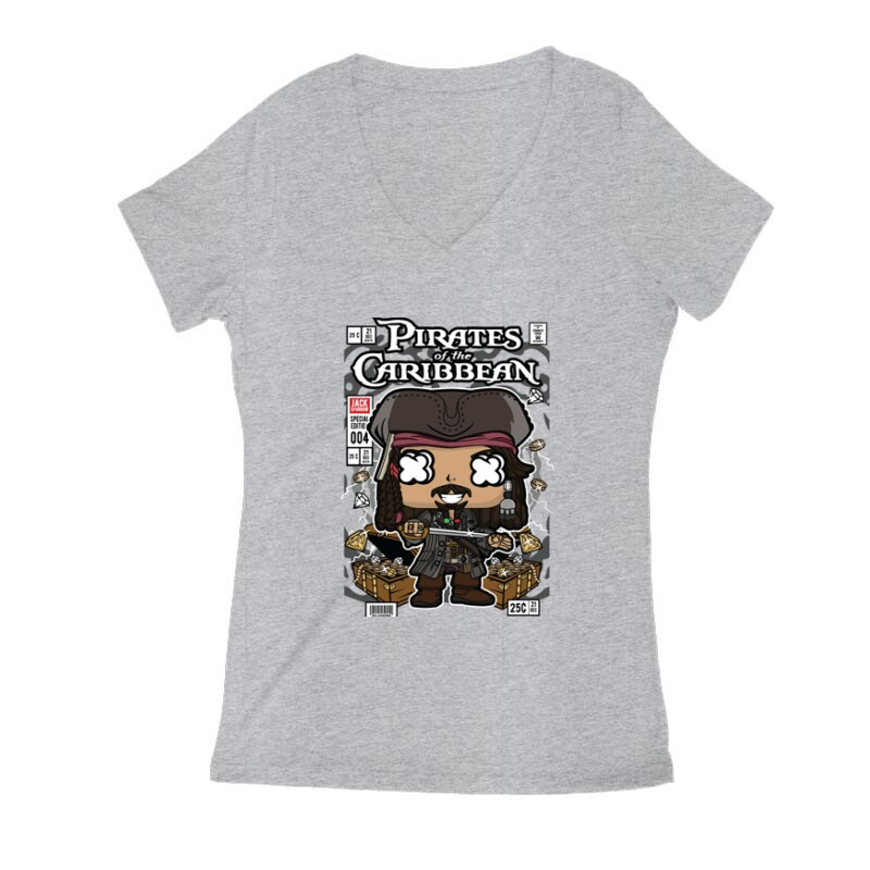 Pirates of the Caribbean Női V Kivágott póló