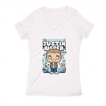 Justin Bieber Női V Kivágott póló