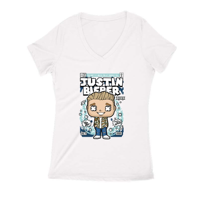 Justin Bieber Női V Kivágott póló