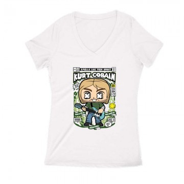 Kurt Cobain Női V Kivágott póló