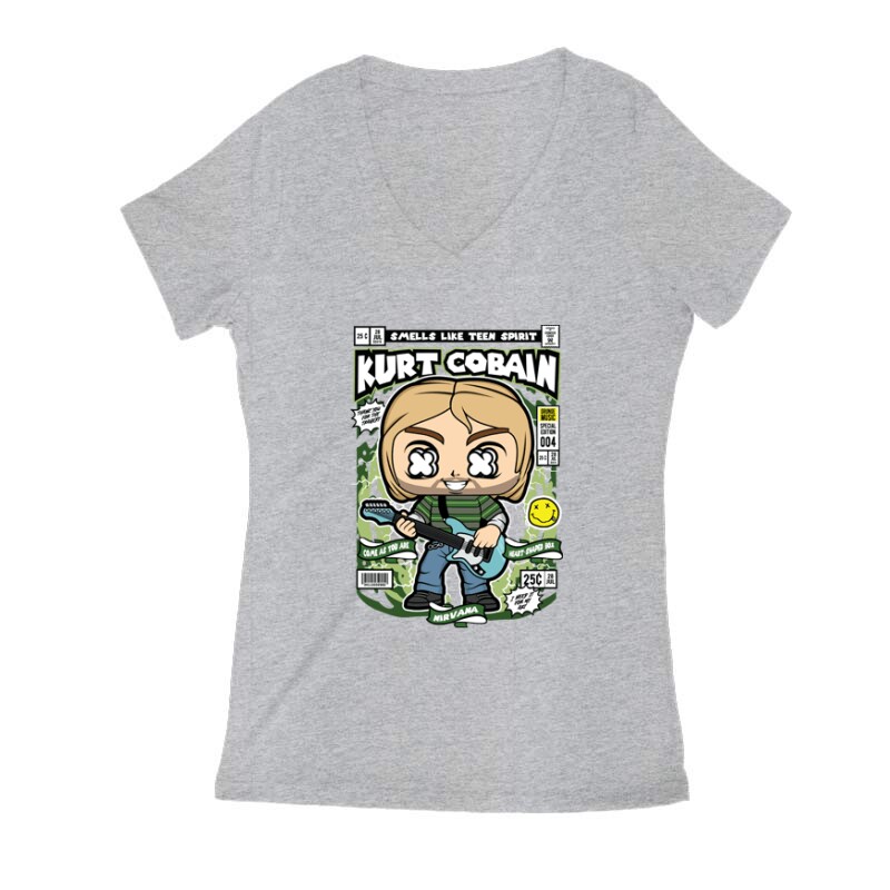 Kurt Cobain Női V Kivágott póló