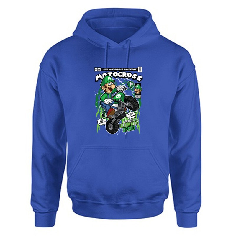 Luigi Motocross Unisex Kapucnis Pulcsi