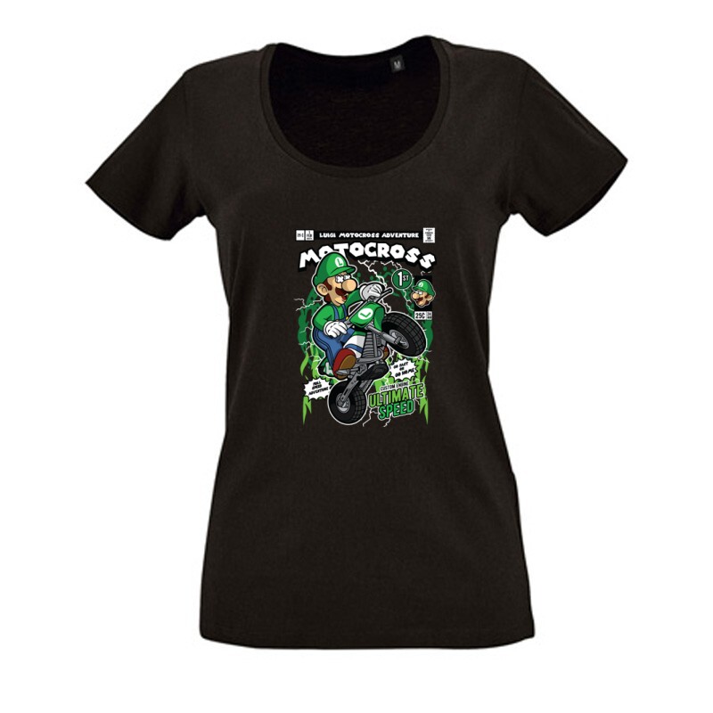 Luigi Motocross Női O Nyakú Póló