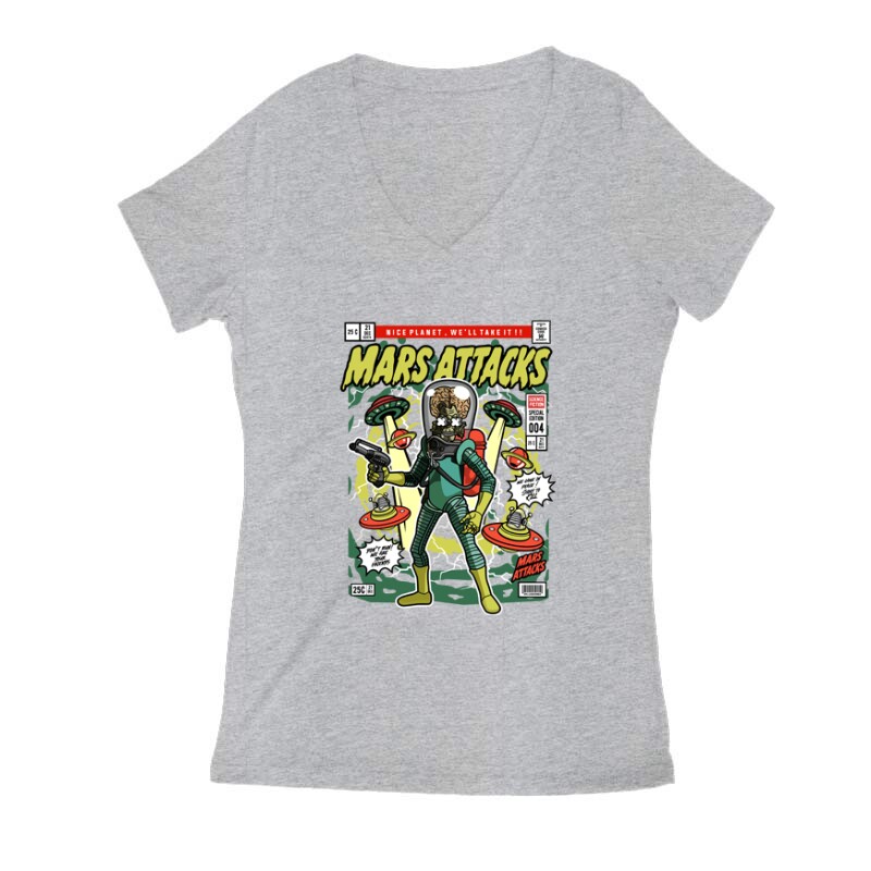 Mars Attacks Női V Kivágott póló