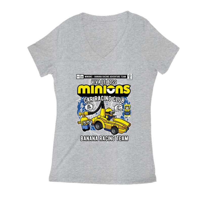 Minions Car Team Női V Kivágott póló