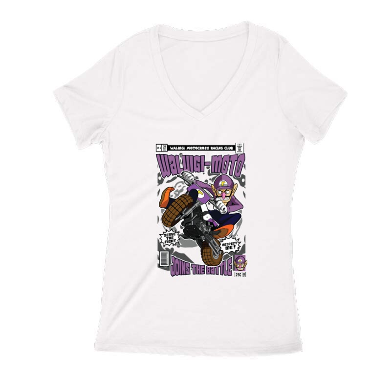 Waluigi's Motocross Női V Kivágott póló
