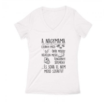El nem múló szeretet (mama) Női V Kivágott póló
