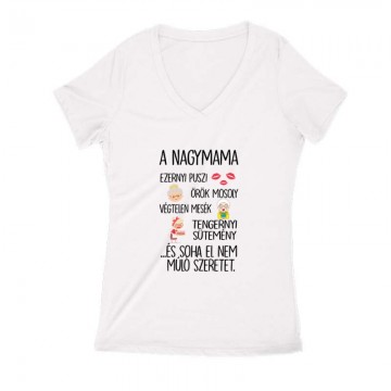 Ezernyi Puszi (mama) Női V Kivágott póló