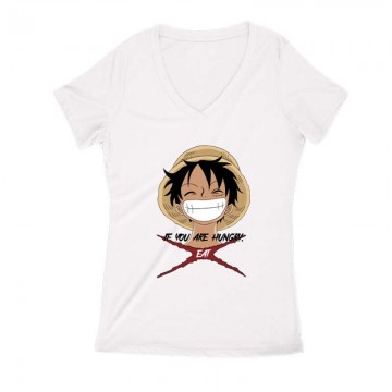 If You Are Hungry (One Piece) Női V Kivágott póló