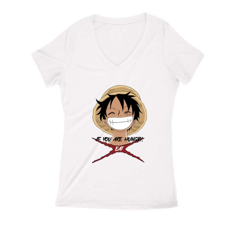 If You Are Hungry (One Piece) Női V Kivágott póló
