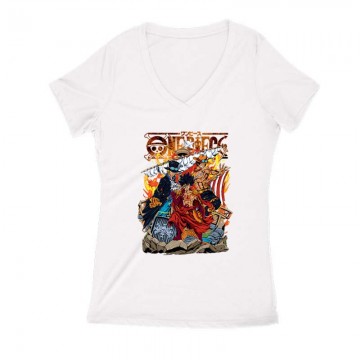One Piece Luffy Character Női V Kivágott póló