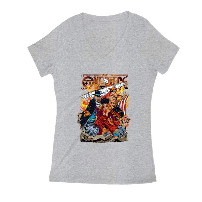 One Piece Luffy Character Női V Kivágott póló