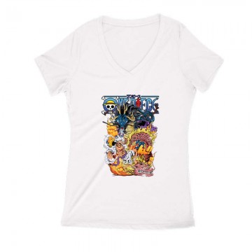 One Piece Dragon Női V Kivágott póló