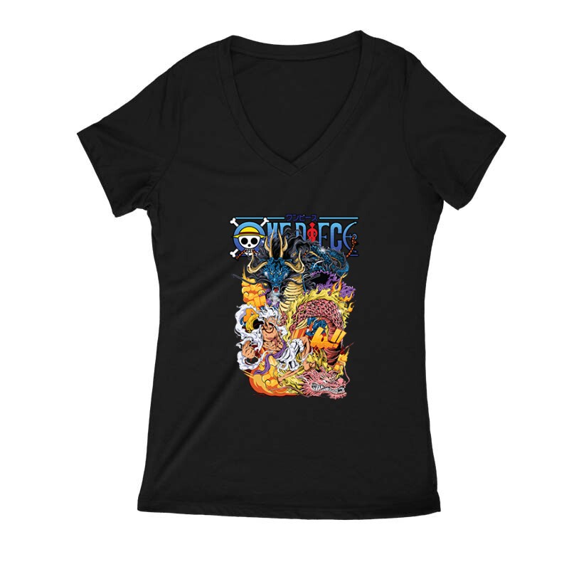 One Piece Dragon Női V Kivágott póló