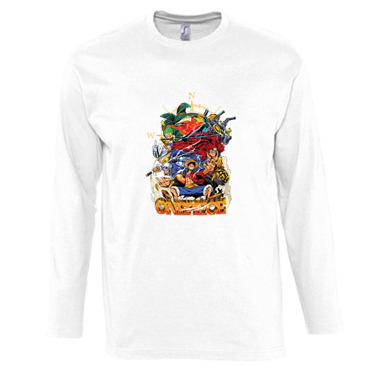 One Piece Luffy Compass Hosszú Ujjú Póló