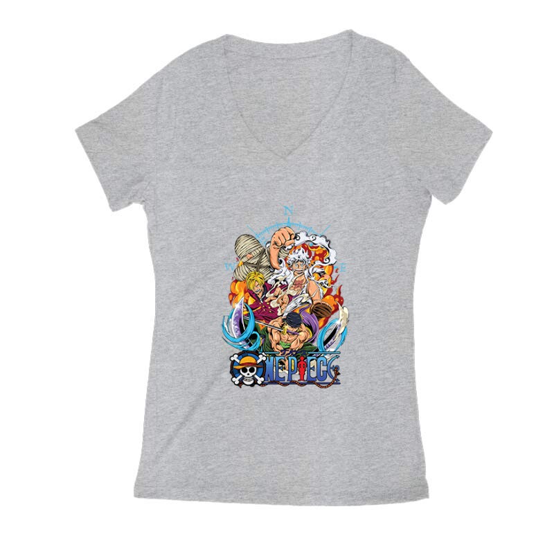 One Piece Compass Női V Kivágott póló