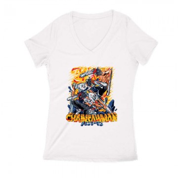 Chainsawman Női V Kivágott póló