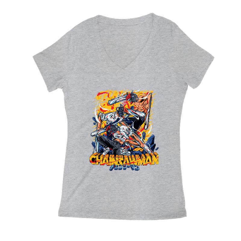 Chainsawman Női V Kivágott póló