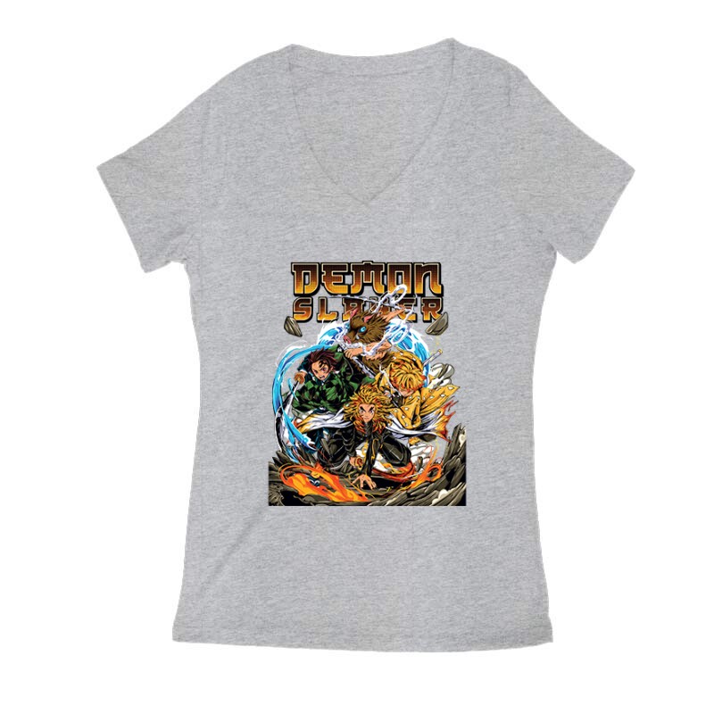 Demonslayer Characters Női V Kivágott póló