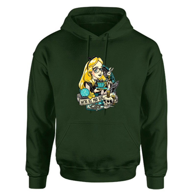 We're All Mad Here Unisex Kapucnis Pulcsi