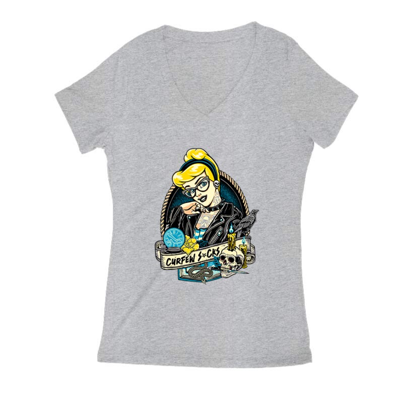 Curfew S*cks Női V Kivágott póló