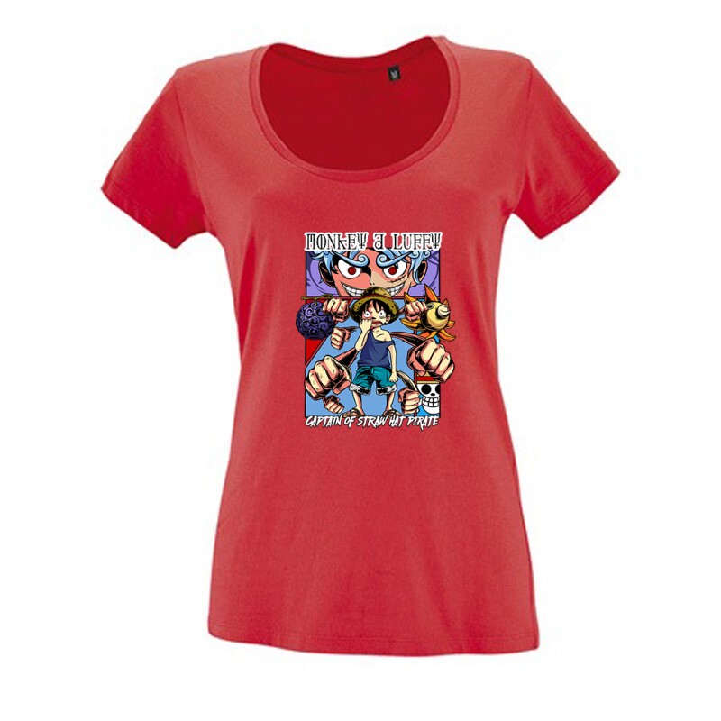 One Piece Captain of Straw Női O Nyakú Póló