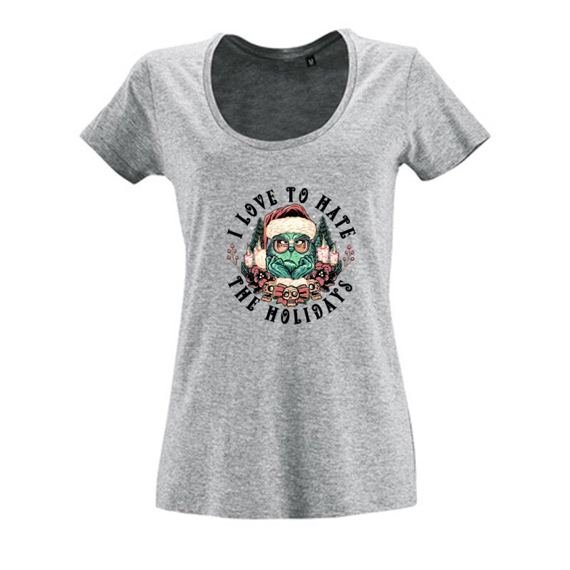 I love to hate grinch Női O Nyakú Póló