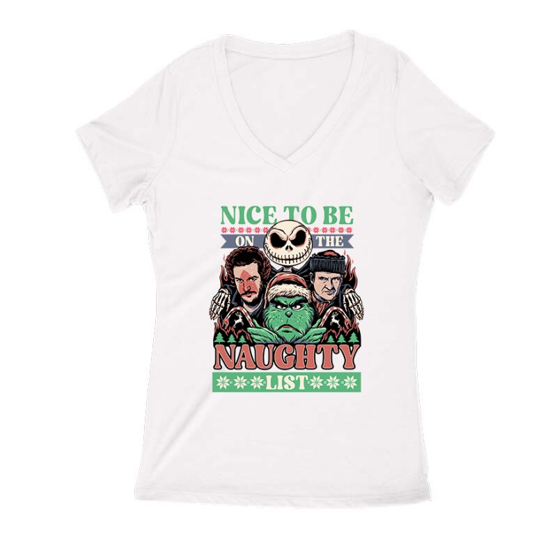 Nice to be grinch Női V Kivágott póló