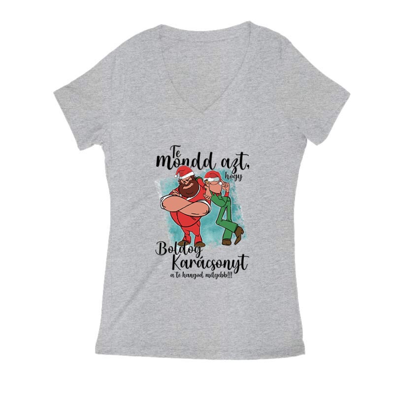 Te mondd, hogy boldog karácsonyt Női V Kivágott póló