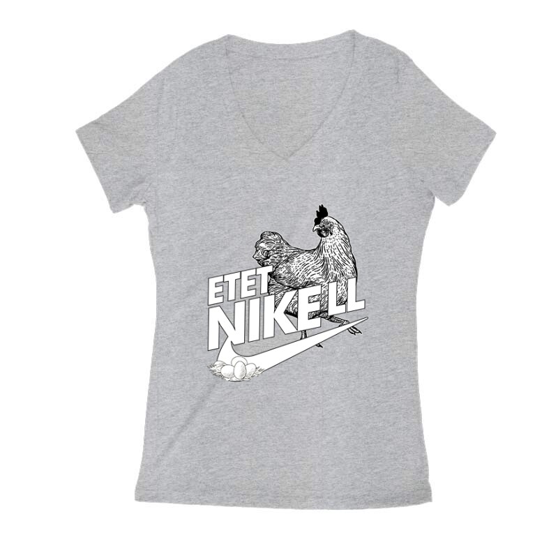 Etetni kell- Tyúk Női V Kivágott póló