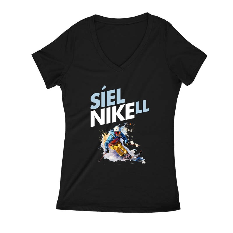 Síelni kell Női V Kivágott póló