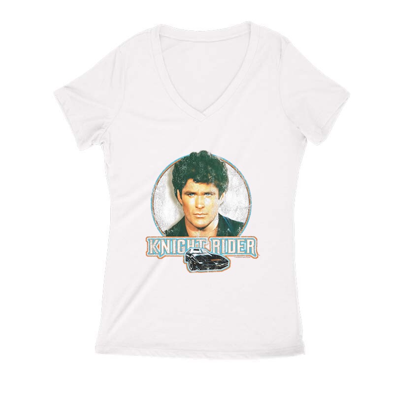 Knight Rider Retro Női V Kivágott póló