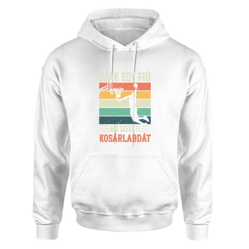 Egy fiú aki szereti a kosárlabdát Unisex Kapucnis Pulcsi