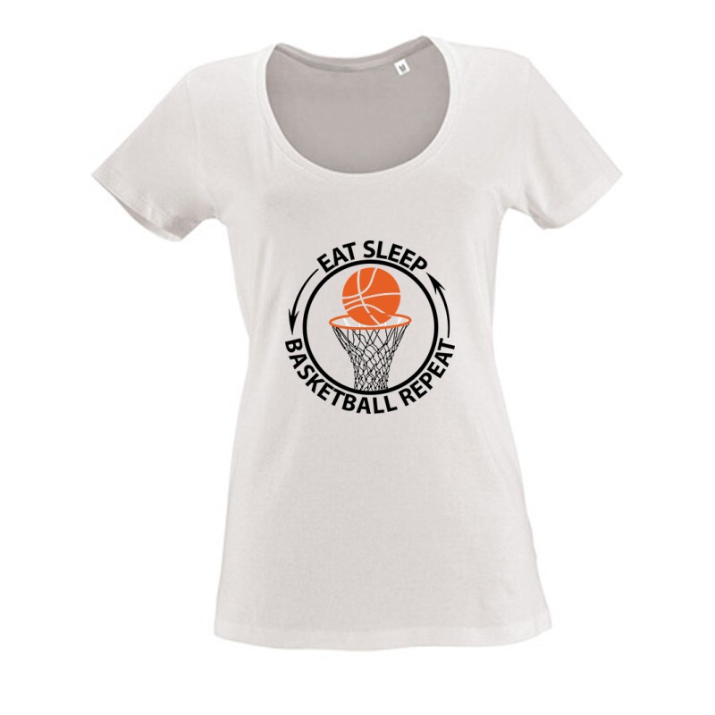 Eat  Sleep Repeat Kosásrlabda Női O Nyakú Póló
