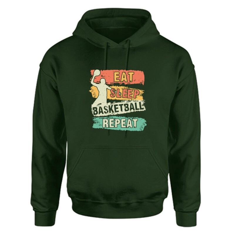 Eat  Sleep Basketball Repeat Unisex Kapucnis Pulcsi