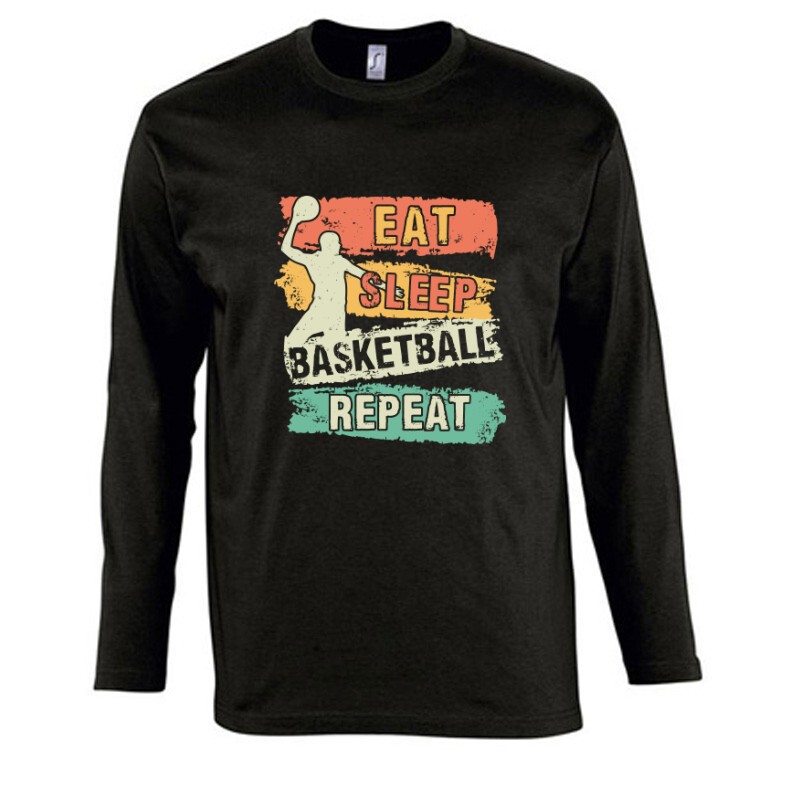 Eat  Sleep Basketball Repeat Hosszú Ujjú Póló