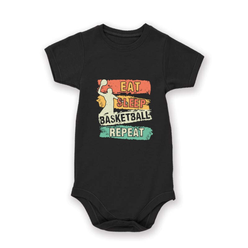 Eat  Sleep Basketball Repeat Baby Body