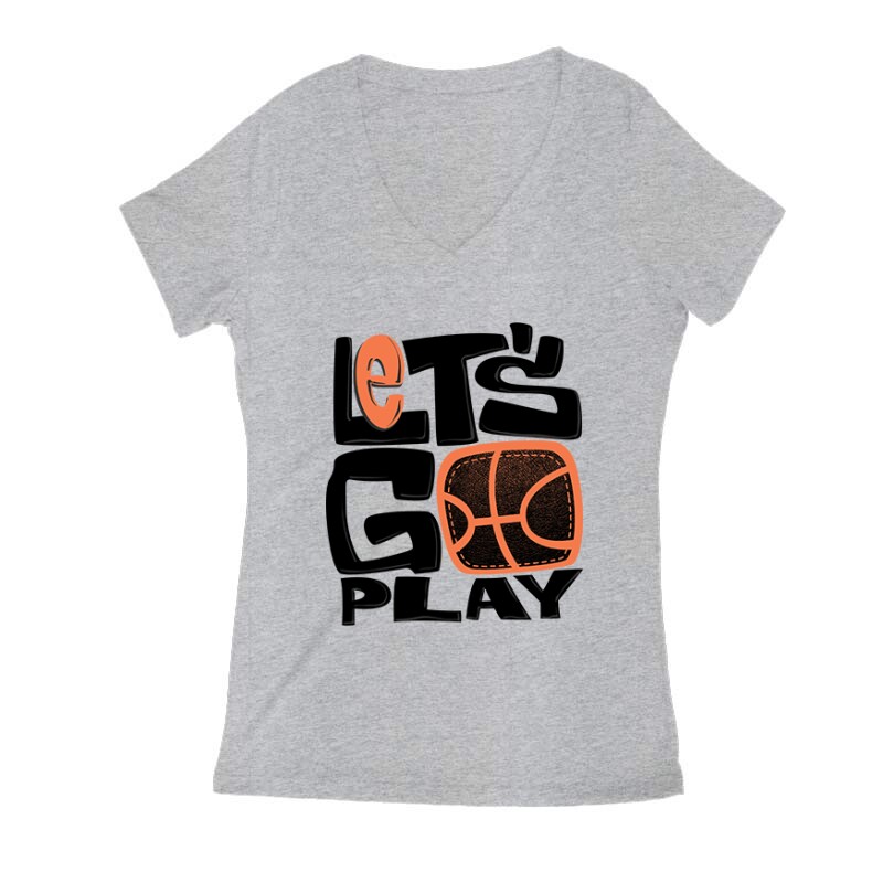 Let's Go Play Női V Kivágott póló