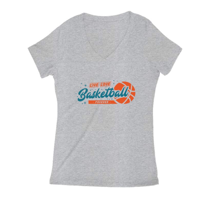 Live Love Basketball Női V Kivágott póló