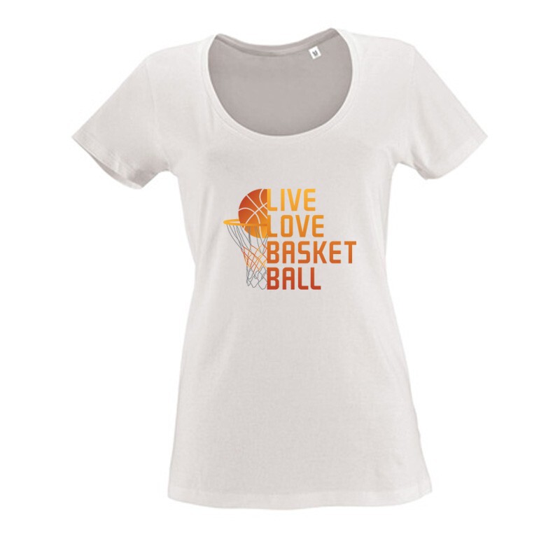 Live Love Basketball_2 Női O Nyakú Póló