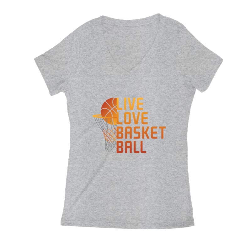 Live Love Basketball_2 Női V Kivágott póló