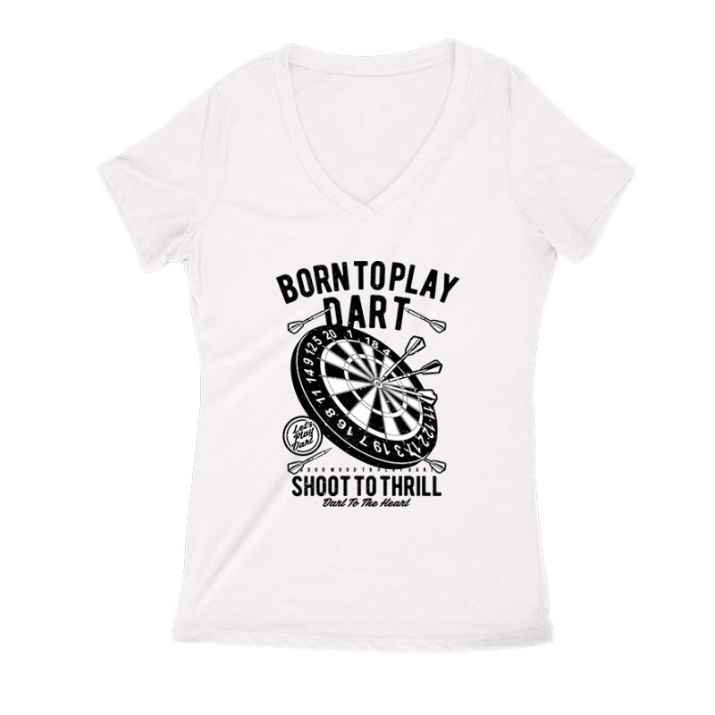 Born to play darts Női V Kivágott póló