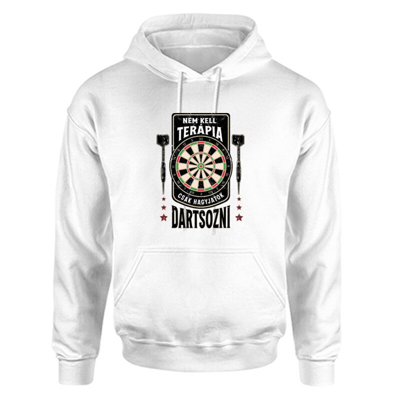 Nem kell terápia - darts Unisex Kapucnis Pulcsi