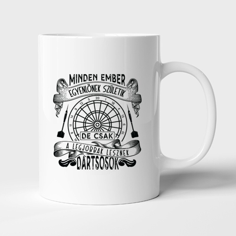 Minden ember egyenlőnek születik - darts Bögre