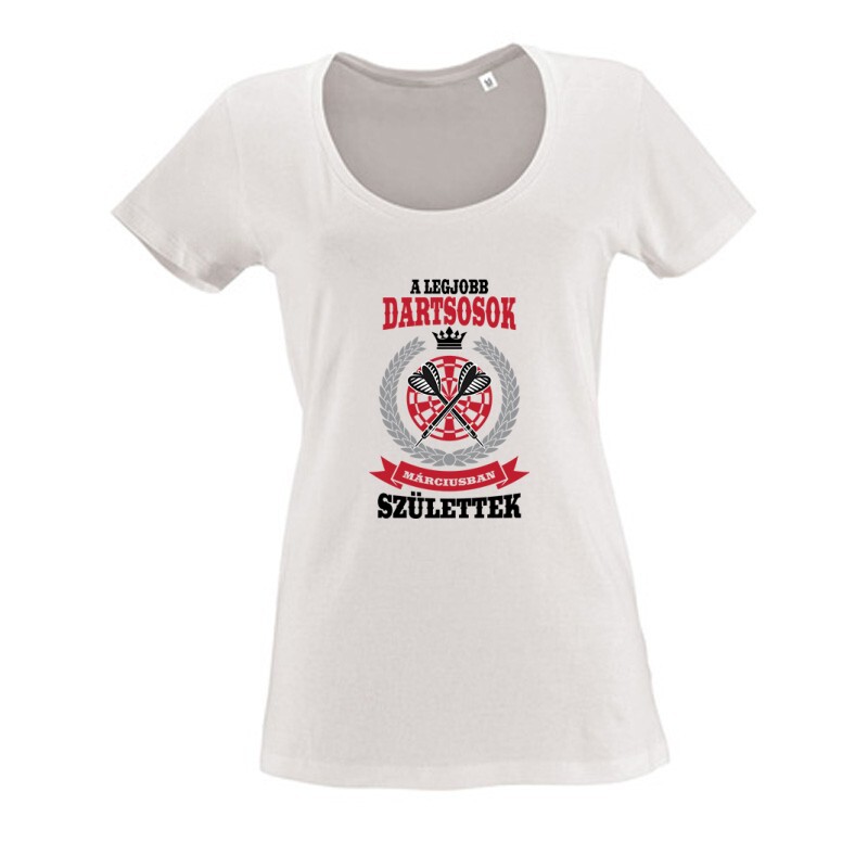 A legjobb dartsosok márciusban születtek Női O Nyakú Póló