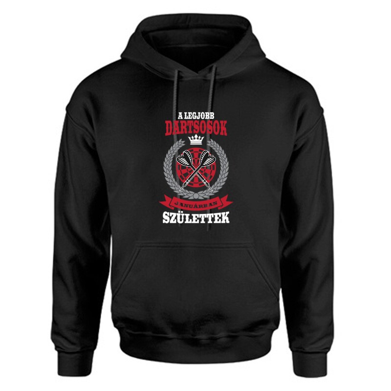 A legjobb dartsosok januárban születtek Unisex Kapucnis Pulcsi