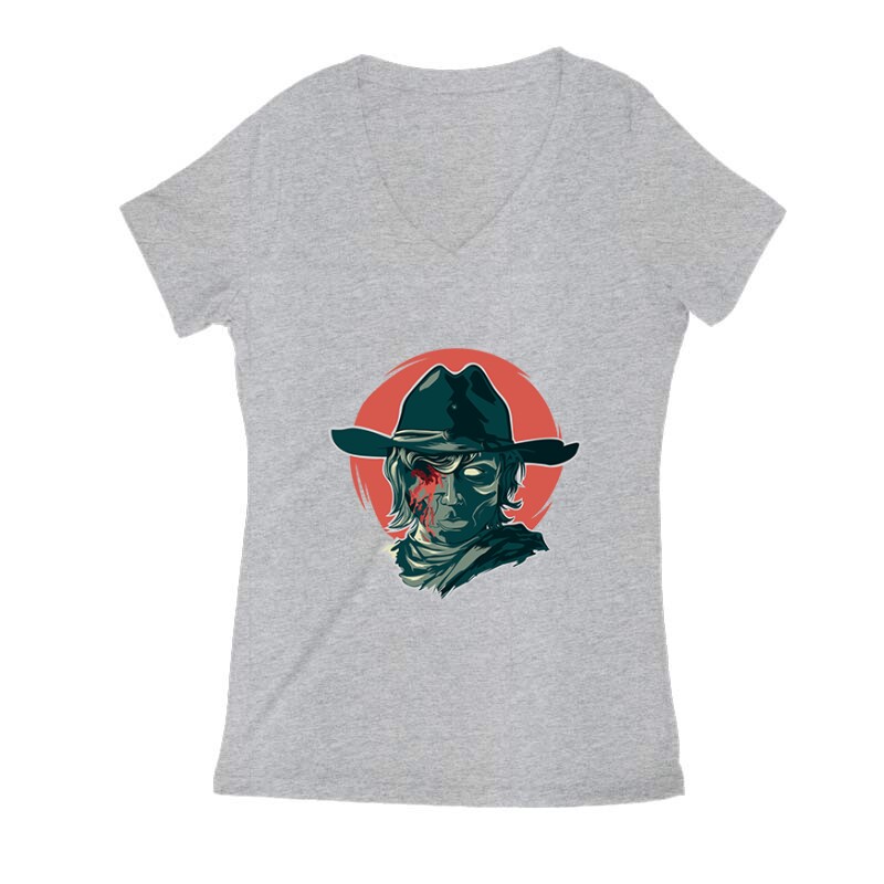 Carl Zombie Női V Kivágott póló