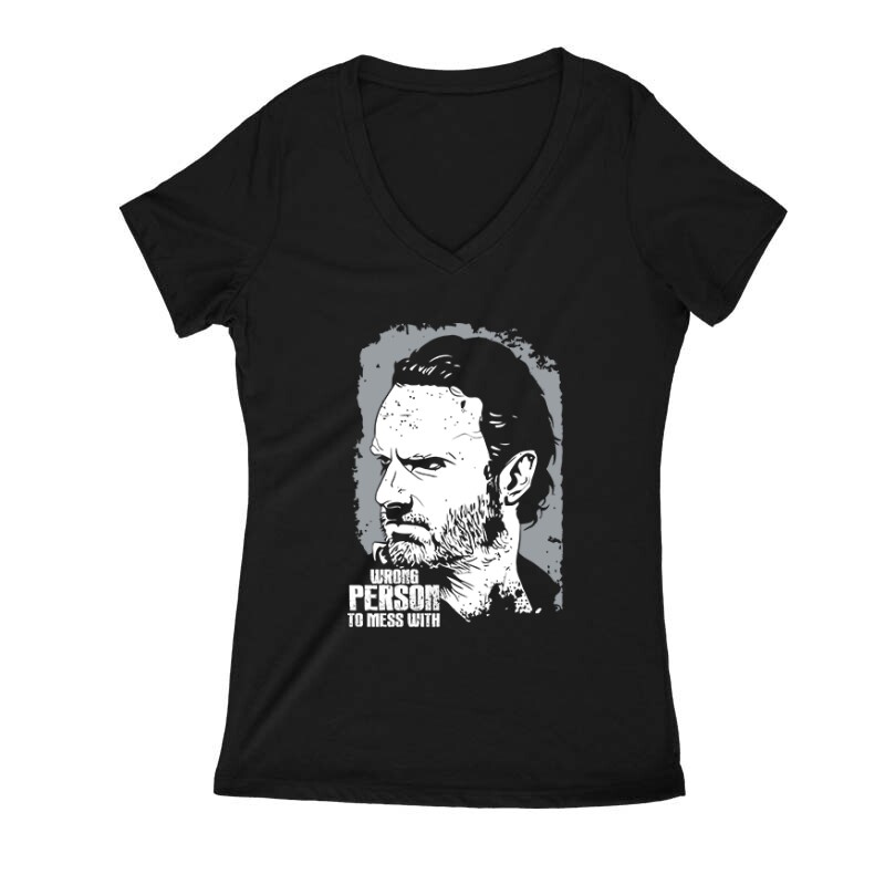 Wrong Person To Mess With Walking dead Női V Kivágott póló