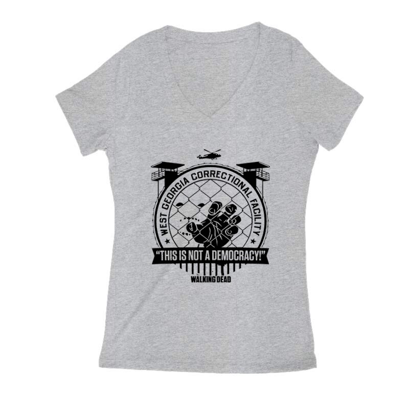 Not a Democracy - Walking dead Női V Kivágott póló