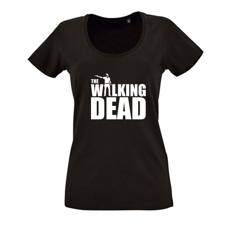 Walking dead logo with Rick Női O Nyakú Póló